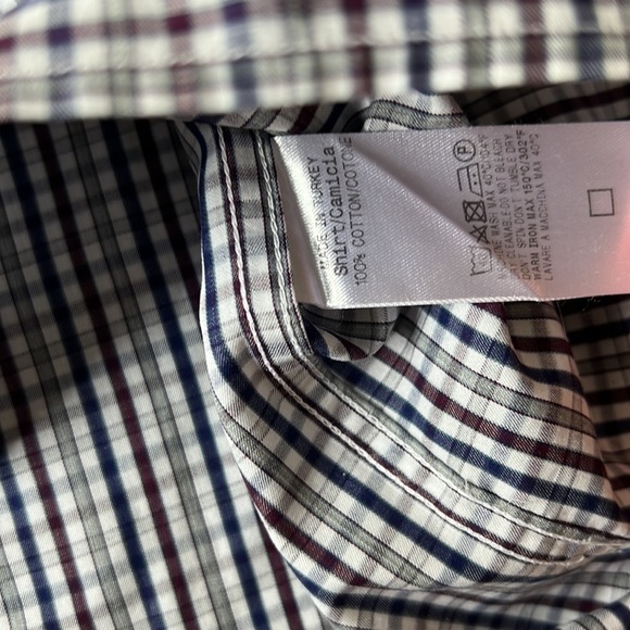 Ermenegildo Zegna Long Sleeve Button Down Red/Navy/Grey - Picture 7 of 7